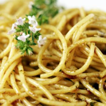 Spaghetti mit Kürbiskernölpesto - (c) Melbinger mit freundlicher Genehmigung der Gemeinschaft Steirisches Kürbiskernöl g.g.A.