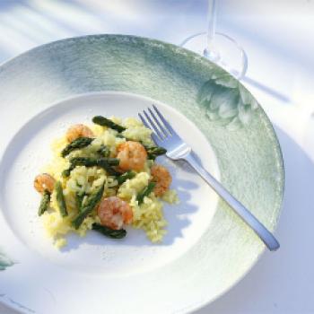 Spargel-Risotto al Scampi - (c) Deutsches Weininstitut