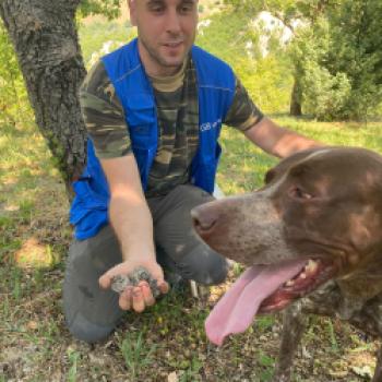 Genug gefunden, Trüffelsucher Luca mit seinem Hund Paco - (c) Thomas Rentschler