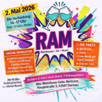 RAM - Feiern im Weingut am 02. Mai 2026 in Dernau an der Ahr