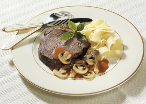 Rinderschmorbraten mit Waldpilzen - Wirths PR Rinderschmorbraten mit Waldpilzen - Wirths PR
