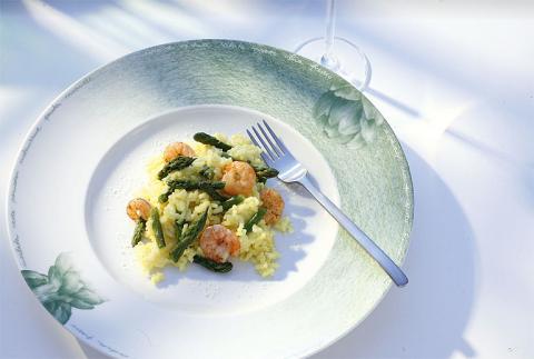 Spargel-Risotto al Scampi - (c) Deutsches Weininstitut