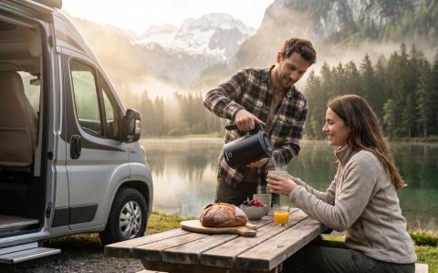 Der Reise Wasserkocher WK 1000 von Rommelsbacher  Klein genug fürs Gepäck. Groß genug für den Kaffee- und Teemoment - (c) Rommelsbacher